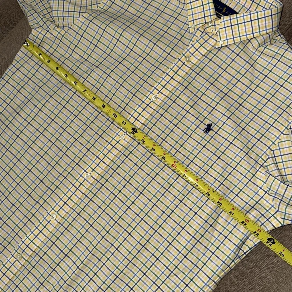 Polo Ralph Lauren Performance Long Sleeve Button Down Men's XL Slim Yellow Plaid